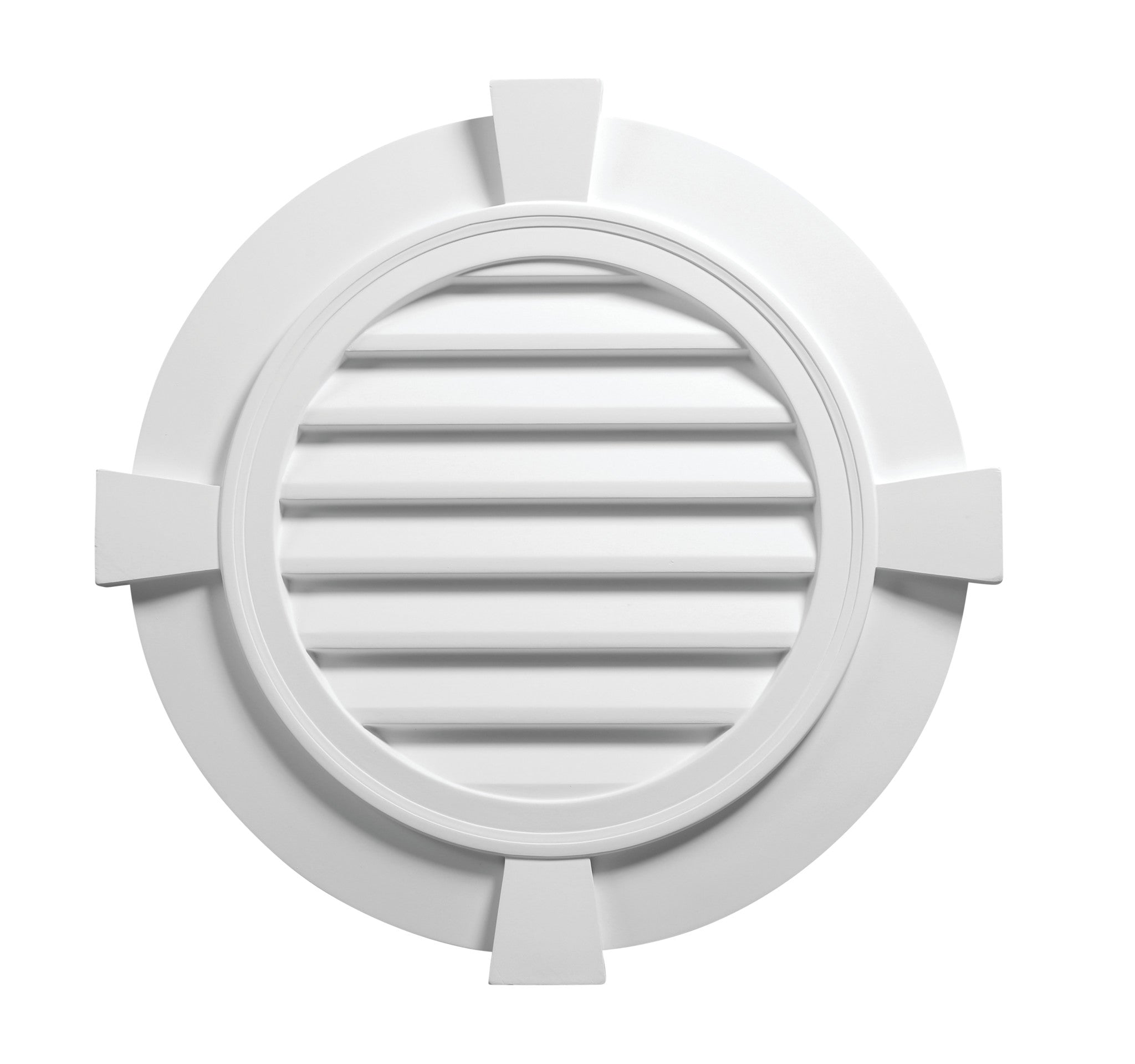 Fypon | Decorative Louver Round with Flat Trim and Flat Keystones