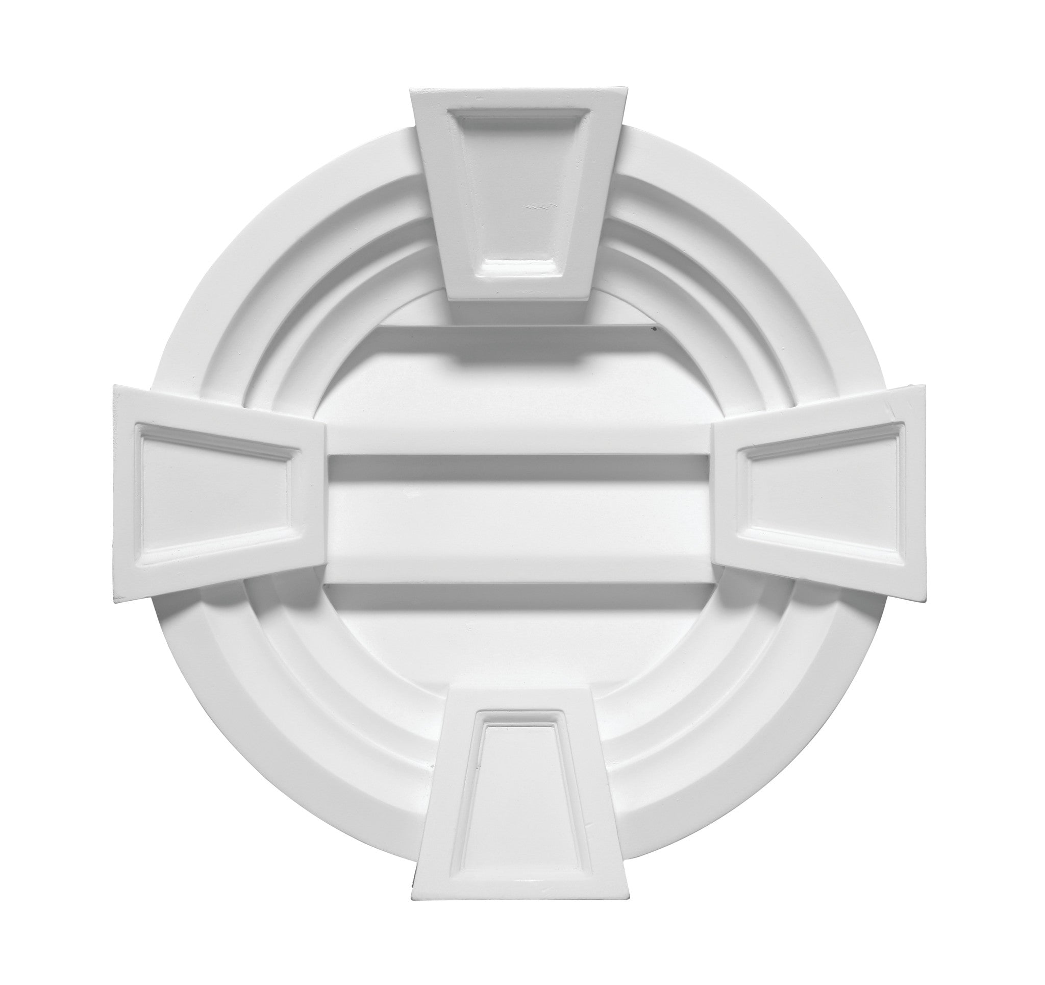 Fypon | Decorative Louver Round with Decorative Trim and Keystones