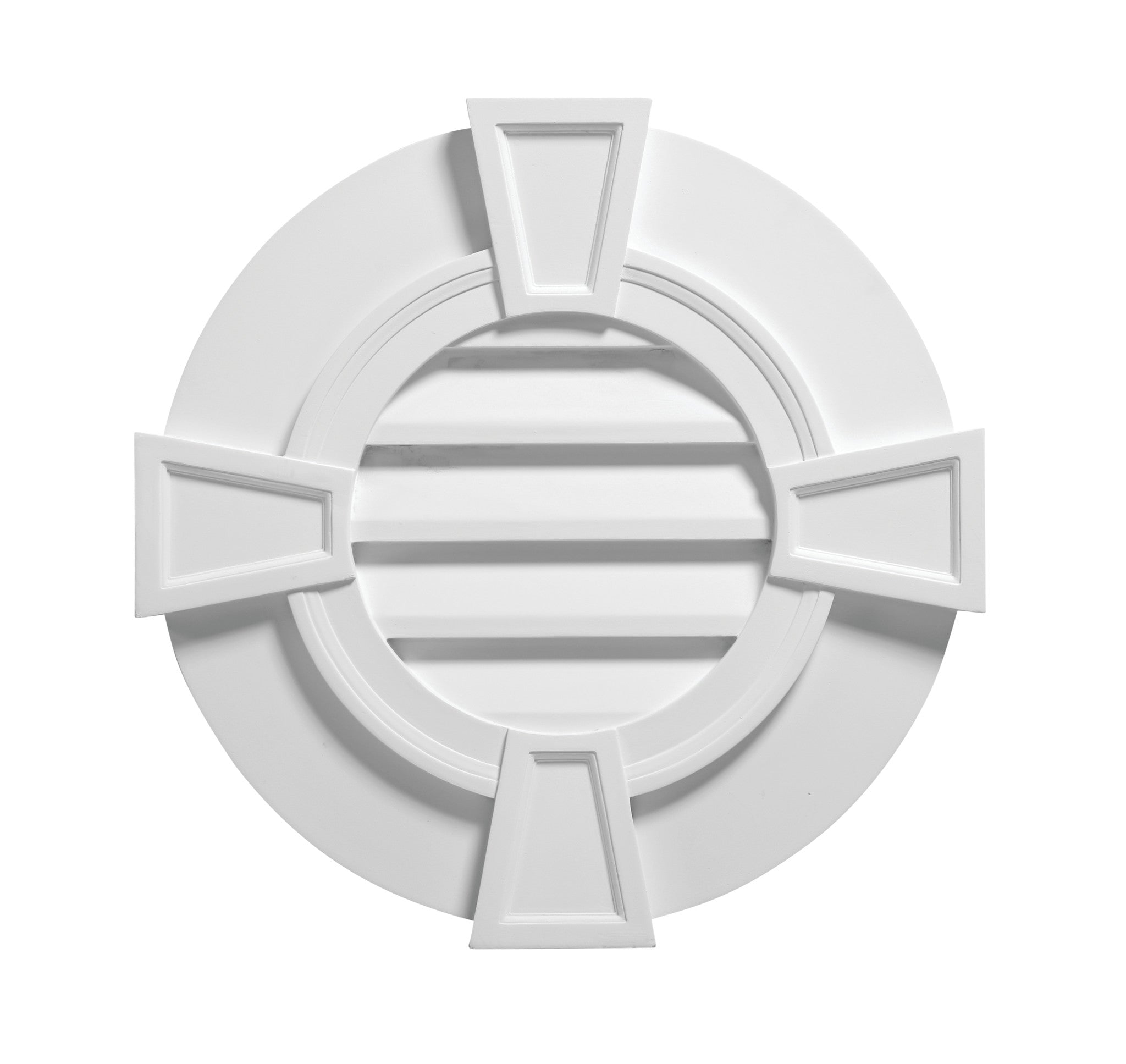 Fypon | Decorative Louver Round with Flat Trim and Keystones