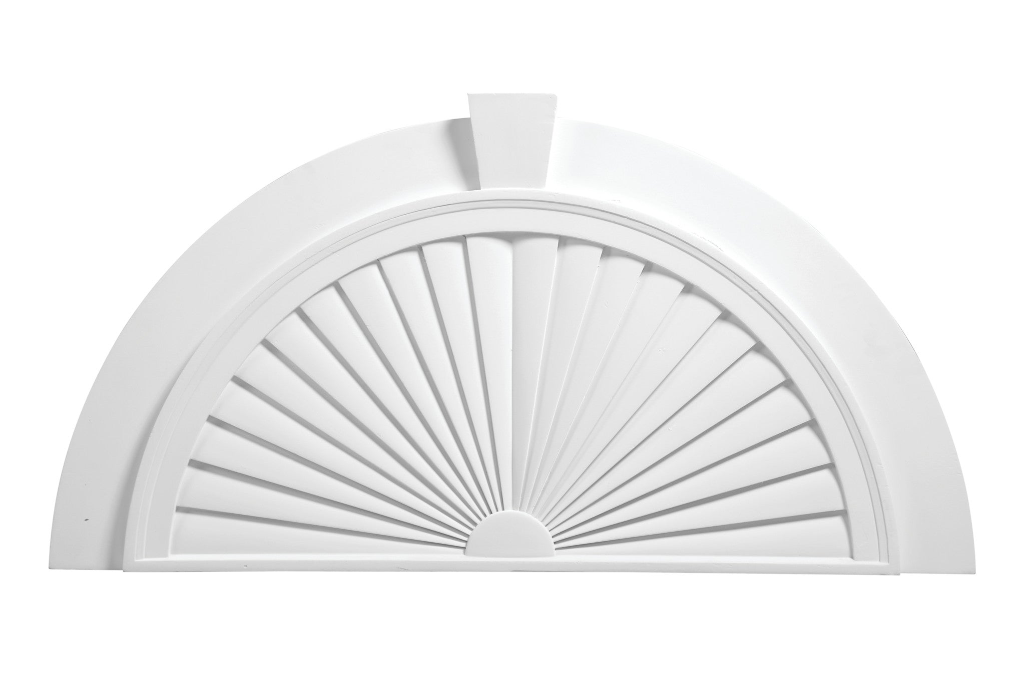 Fypon | Pediment Half-Round Sunburst with Flat Trim and Keystone